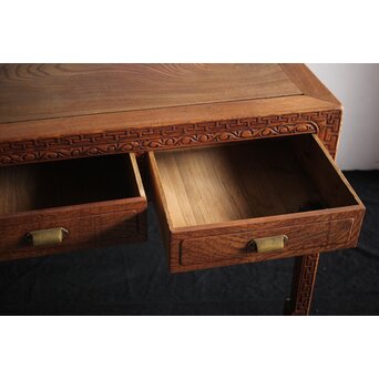 唐物写 彫刻テーブル 机　X226 