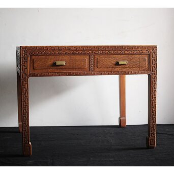 唐物写 彫刻テーブル 机　X226 