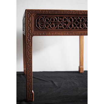 唐物写 彫刻テーブル 机　X226 