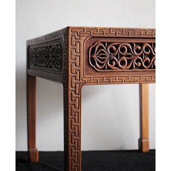 唐物写 彫刻テーブル 机　X226 