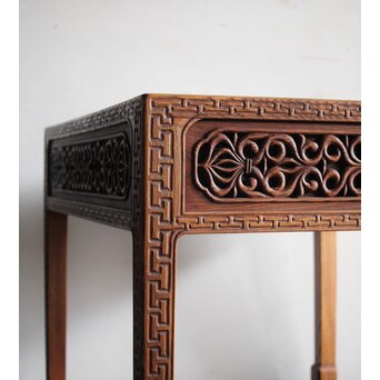 唐物写 彫刻テーブル 机　X226