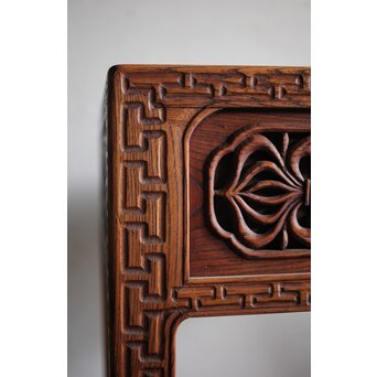 唐物写 彫刻テーブル 机　X226 