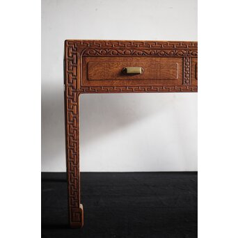 唐物写 彫刻テーブル 机　X226 