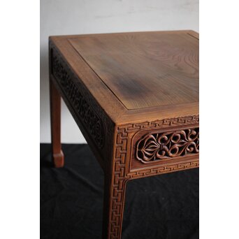 唐物写 彫刻テーブル 机　X226 
