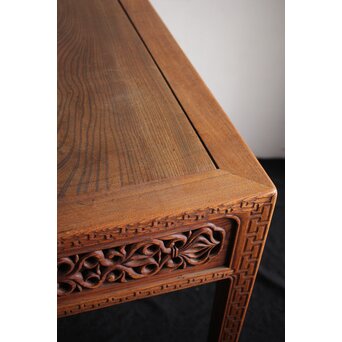 唐物写 彫刻テーブル 机　X226 