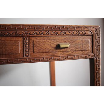 唐物写 彫刻テーブル 机　X226 