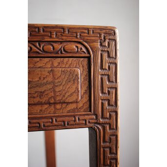 唐物写 彫刻テーブル 机　X226 