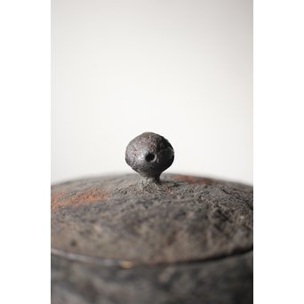 南部名工 有坂 日の丸型砲口鉄瓶　M205 