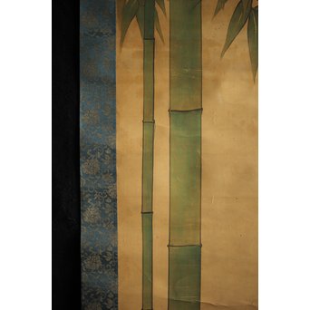 倣 酒井抱一【竹】絹本掛軸　Z211 