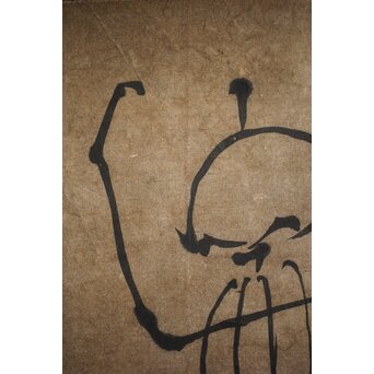 倣 良寛和尚 南無阿弥陀仏 名号 骸骨図 紙本掛軸　Z212 