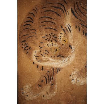 元溪/元渓【虎】紙本まくり　Z214 