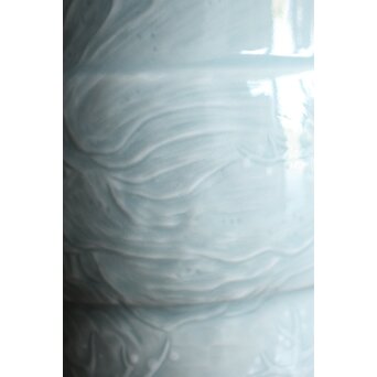 帝室技芸員 三代 清風与平 秘色釉山水浮文尊式花瓶　P186 