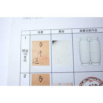 帝室技芸員 三代 清風与平 秘色釉山水浮文尊式花瓶　P186 