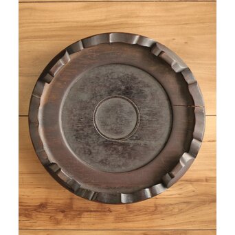 帝室技芸員 三代 清風与平 秘色釉山水浮文尊式花瓶　P186 