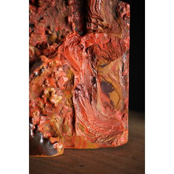 漆塊 堆漆 硯屏　Q106 