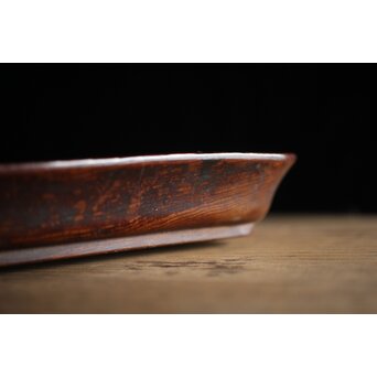 肥松/ヤニ松 長方煎茶盆　X234 シリコンパッド等を使用し　ガタツキを調整推奨