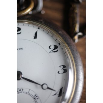 MOVADO 鉄外装 金象嵌アンティーク懐中時計　M208 