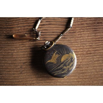 MOVADO 鉄外装 金象嵌アンティーク懐中時計　M208 