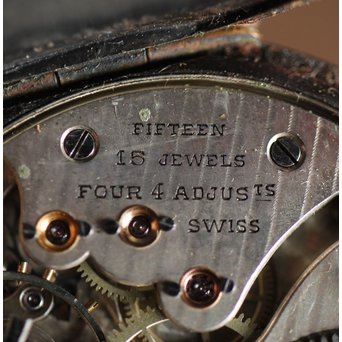 MOVADO 鉄外装 金象嵌アンティーク懐中時計　M208 