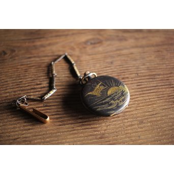 MOVADO 鉄外装 金象嵌アンティーク懐中時計　M208 