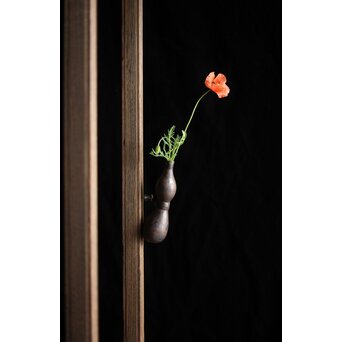 銀象嵌 鉄打出瓢型 火薬入/一輪挿　M211 