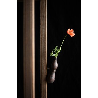 銀象嵌 鉄打出瓢型 火薬入/一輪挿　M211 