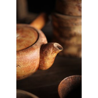 竹根 煎茶道具一式 急須 湯冷 茶入 煎茶椀　U215 