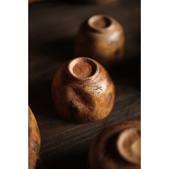 竹根 煎茶道具一式 急須 湯冷 茶入 煎茶椀　U215 