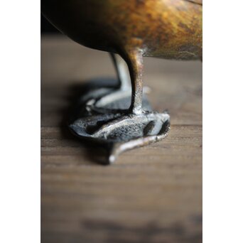 古銅鍍金 金銅鶉香炉　M212 