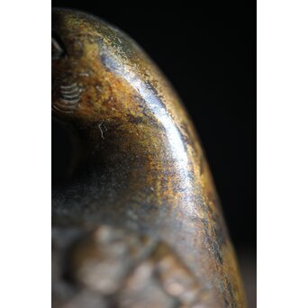 古銅鍍金 金銅鶉香炉　M212 