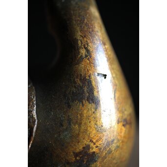 古銅鍍金 金銅鶉香炉　M212 