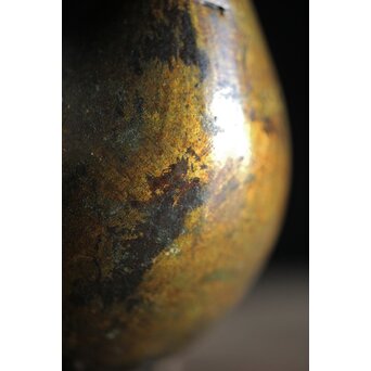 古銅鍍金 金銅鶉香炉　M212 