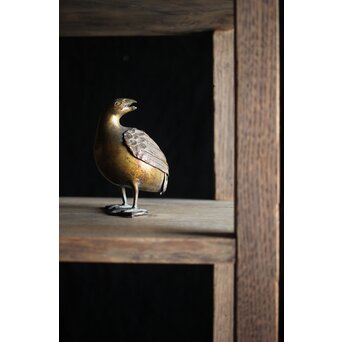 古銅鍍金 金銅鶉香炉　M212 