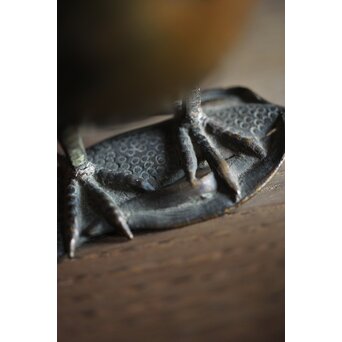 古銅鍍金 金銅鶉香炉　M212 