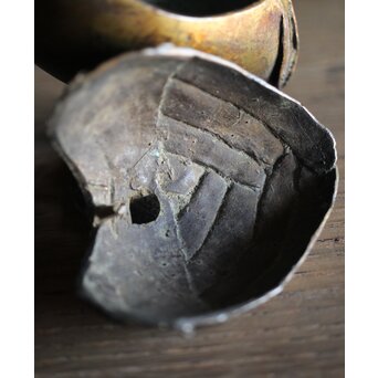 古銅鍍金 金銅鶉香炉　M212 