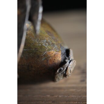 古銅鍍金 金銅鶉香炉　M212 