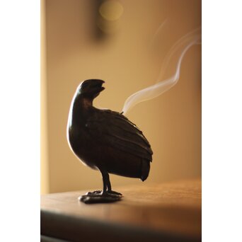 古銅鍍金 金銅鶉香炉　M212 