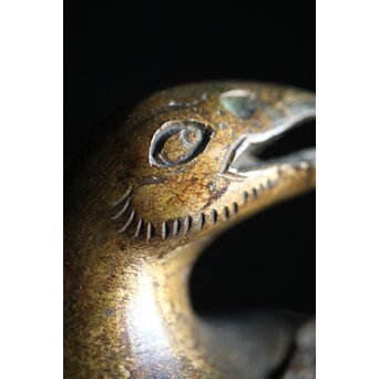 古銅鍍金 金銅鶉香炉　M212 