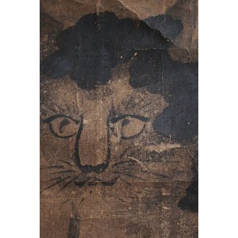 新田猫絵 紙本水墨 掛軸　Z215 