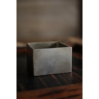 十世 中川浄益/淳三郎 喜見城毛彫 銀升/ぐい呑み 十二代 黒田正玄箱書　M213 