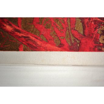 星襄一【赤い枝】木版画額装　Z216 