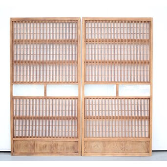 障子枠付 白木格子戸 2枚1組　L1024YD