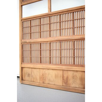 障子枠付 白木格子戸 2枚1組　L1024YD 窓枠の下に　２ライン障子枠があるタイプは非常に珍しいです