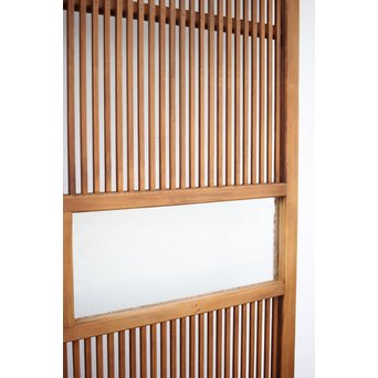 にかわガラス 白木格子戸 2枚1組　L1025 