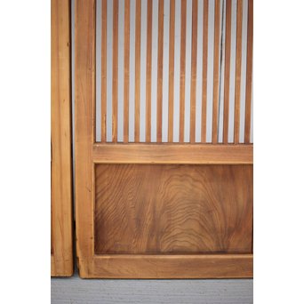 にかわガラス 白木格子戸 2枚1組　L1025 