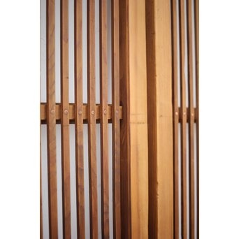 にかわガラス 白木格子戸 2枚1組　L1025 