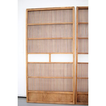 にかわガラス 白木格子戸 2枚1組　L1025 