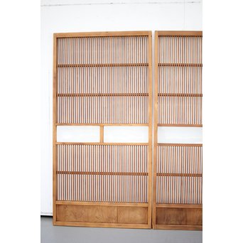 にかわガラス 白木格子戸 2枚1組　L1025 