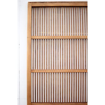 にかわガラス 白木格子戸 2枚1組　L1025 