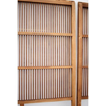 にかわガラス 白木格子戸 2枚1組　L1025 